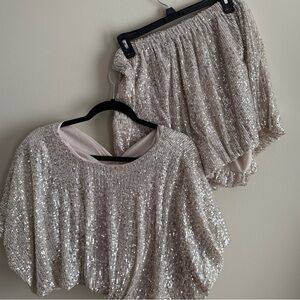 Express Sequin Top and Skirt Set - NWT